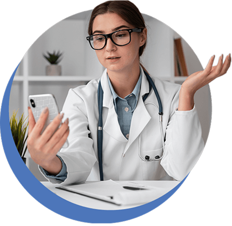 Doctor providing virtual care to remote patients